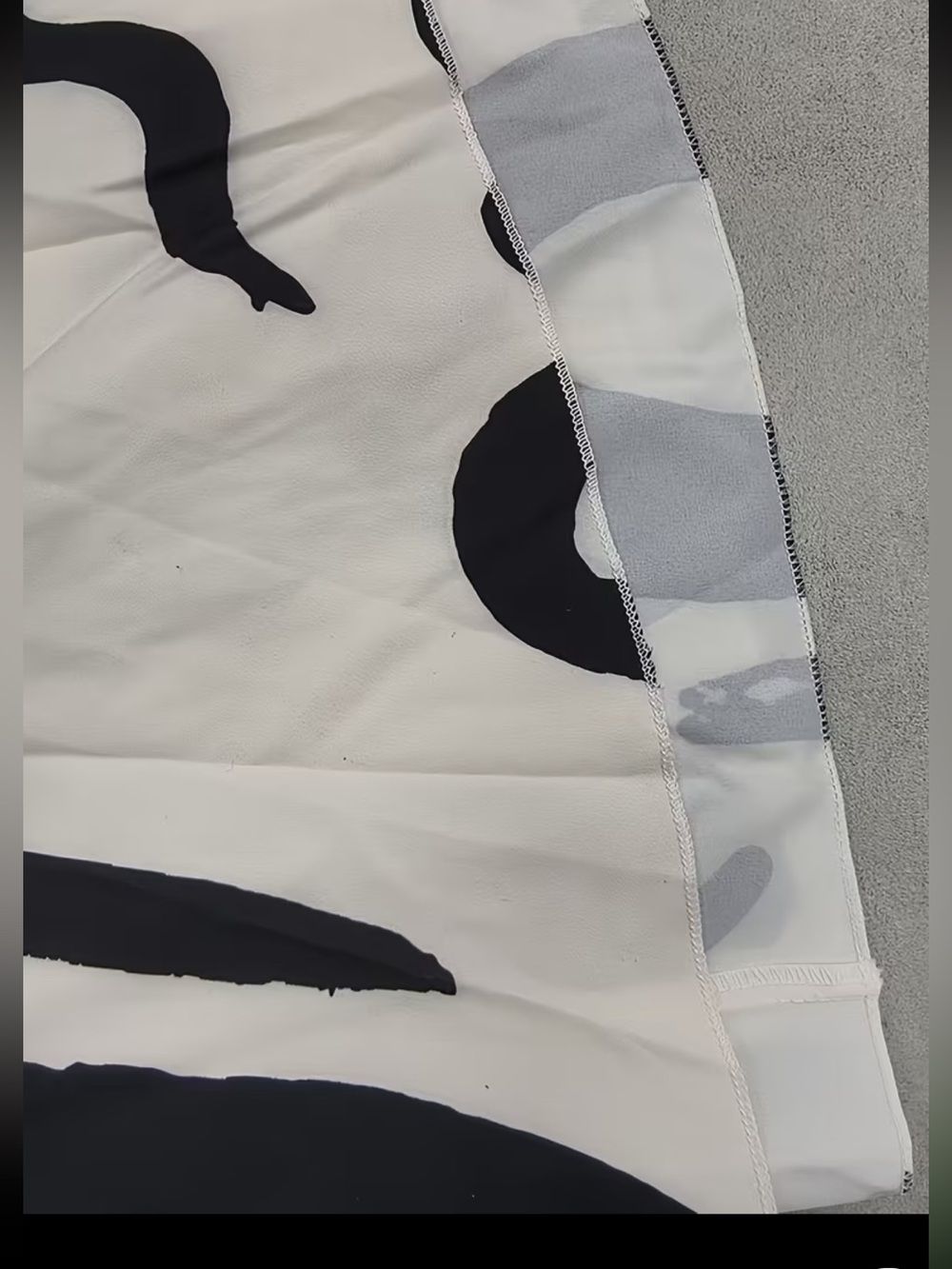MISSLOOK Off-Shoulder Cream Dress with Black Abstract Print - Picture 5 of 8